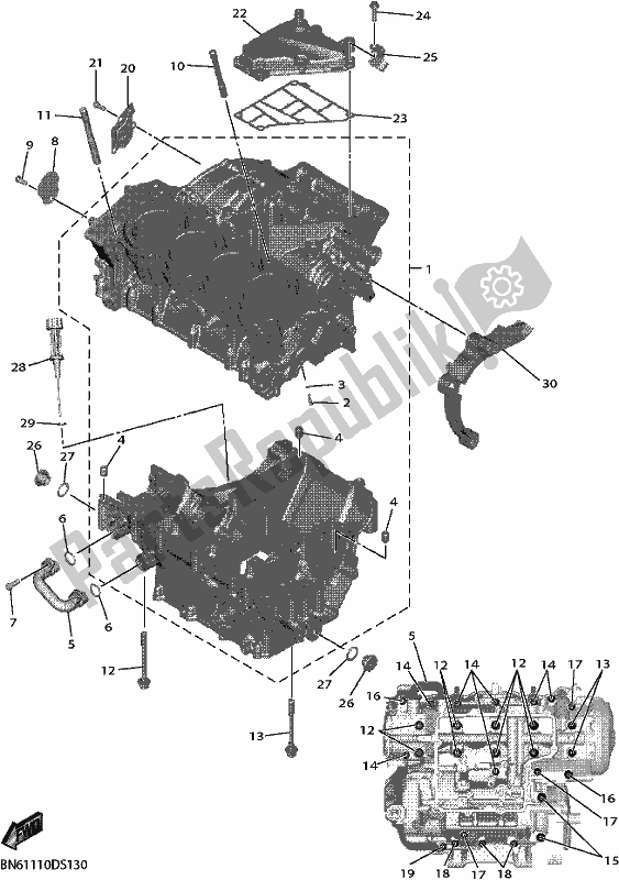 Tutte le parti per il Carter del Yamaha YZF 600 Yzf-r6 2019