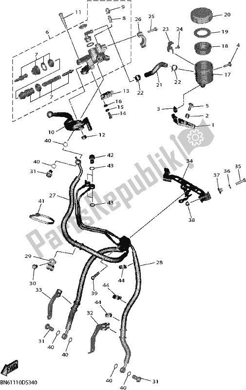 Tutte le parti per il Pompa Freno Anteriore del Yamaha YZF 600 Yzf-r6 2019