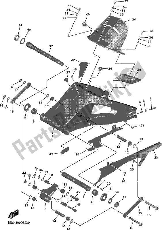 Todas las partes para Brazo Trasero de Yamaha YZF 600 Yzf-r6 2019