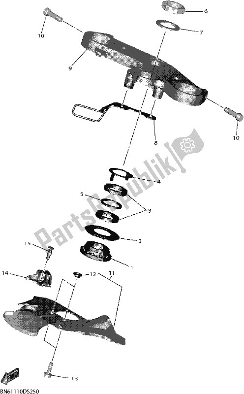 All parts for the Steering of the Yamaha YZF 600 Yzf-r6 2019