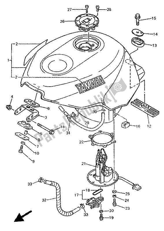 Fuel Tank Spare Parts For Yamaha Yzf 750 Sp From 1993 