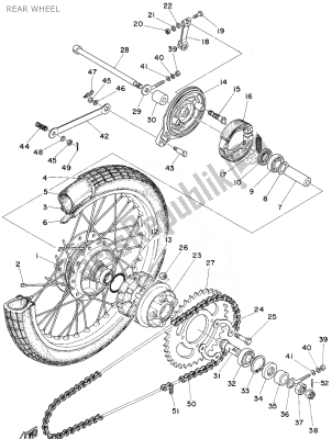 Order rear wheel spareparts for the Yamaha FS1 at PartsRepublik.com
