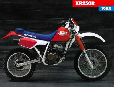 De onderdelen catalogus van de Honda Xr250r 1988, 250cc