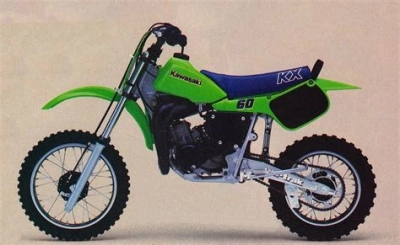 De onderdelen catalogus van de Kawasaki Kx60 1985