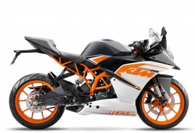 De onderdelen catalogus van de Ktm Rc 200 White W O Abs B D 16 Asia 2016