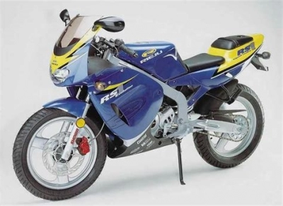 De onderdelen catalogus van de Rieju Rs1 Geel Blauw 2001 50 2001, 50cc