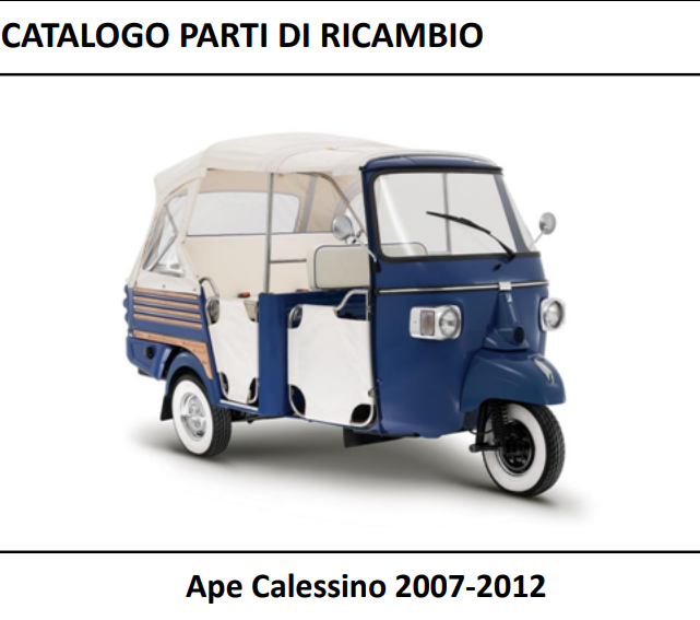 Todas las piezas originales y de repuesto para su APE Calessino 422 2007 - 2012.