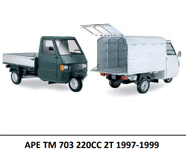 De onderdelen catalogus van de Ape Tm 703 220cc 2t 703 1997 1999